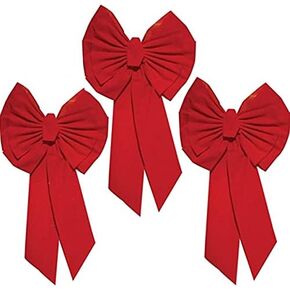 Rocky Mountain Goods Red Christmas Bow Extra Large 35" by 18" - 11 Looped Waterproof Velvet Large Outside Bow - Bow for car, Door, House - Jumbo Red Bow with Attachment for Hanging (1) in Kuwait