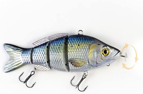 طُعم متحرك كلاسيكي مقاس 5.25 بوصة، طُعم صيد للسباحة الذاتية، قابل لإعادة الشحن عبر USB، جلد حقيقي ومحاكاة للسباحة in Kuwait