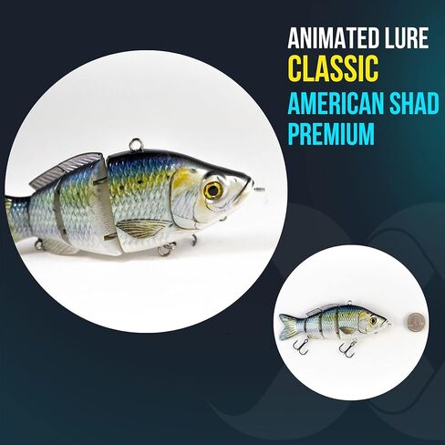 طُعم متحرك كلاسيكي مقاس 5.25 بوصة، طُعم صيد للسباحة الذاتية، قابل لإعادة الشحن عبر USB، جلد حقيقي ومحاكاة للسباحة in Kuwait