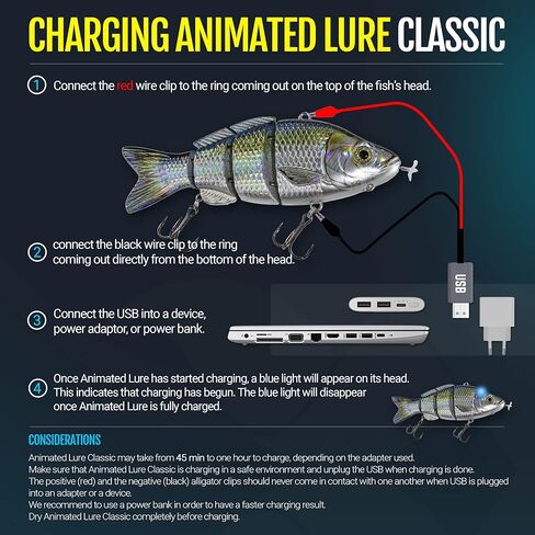 طُعم متحرك كلاسيكي مقاس 5.25 بوصة، طُعم صيد للسباحة الذاتية، قابل لإعادة الشحن عبر USB، جلد حقيقي ومحاكاة للسباحة in Kuwait
