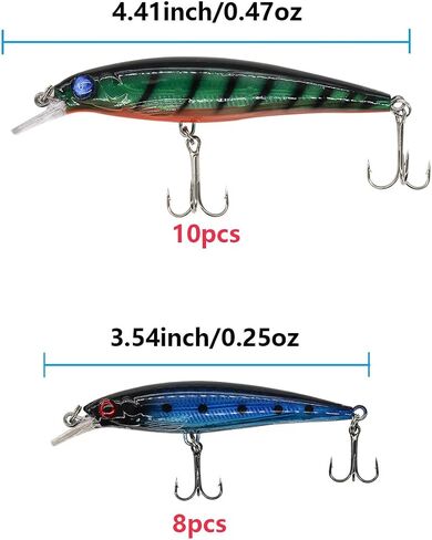 Fishing Lures Kit Set, Baits Tackle Including Crankbaits, Topwater Lures, Spinnerbaits, Worms, Jigs, Hooks, Tackle Box and More Fishing Gear Lures for Bass Trout in Saudi Arabia