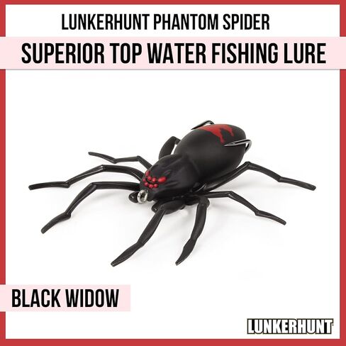 LUNKERHUNT Phantom Spider Lure for Bass Fishing (2.5 Inch) | Topwater Spider Fishing Lure with Natural Walking Action | Soft Hollow Body Weedless Hooks for Trout and Pike in Kuwait