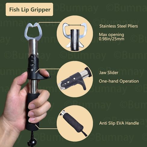 bumnay Fishing Tool Kit - Fishing Pliers Fish Lip Gripper,Muti-Function Fish Hook Remover,Split Ring,Fly Fishing Tools Set Gift for Men in Kuwait