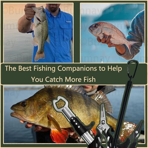 bumnay Fishing Tool Kit - Fishing Pliers Fish Lip Gripper,Muti-Function Fish Hook Remover,Split Ring,Fly Fishing Tools Set Gift for Men in Kuwait