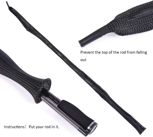 CAPACI الصيد رود كم مضفر شبكة قضيب حامي الصيد رود جورب غطاء القطب قفاز أدوات 10 قطعة in Kuwait