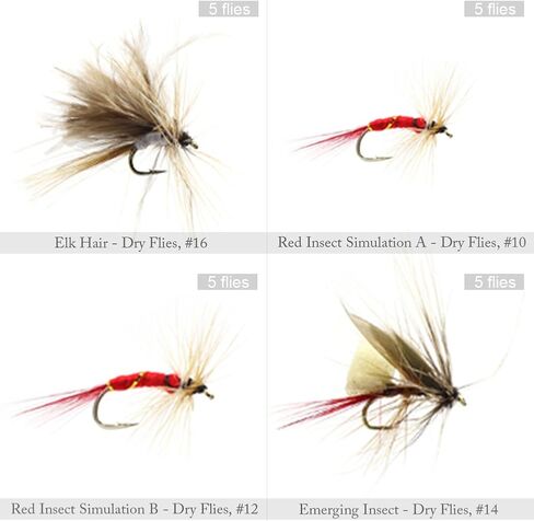 كروش 60 قطعة / 120 قطعة من Fly Fishing Dry Flies Wet Flies مجموعة متنوعة مع صندوق طائر مقاوم للماء لصيد سمك سمك السلمون المرقط in Kuwait