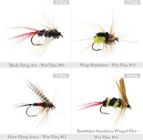 كروش 60 قطعة / 120 قطعة من Fly Fishing Dry Flies Wet Flies مجموعة متنوعة مع صندوق طائر مقاوم للماء لصيد سمك سمك السلمون المرقط in Kuwait
