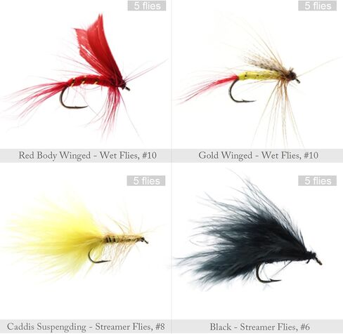 كروش 60 قطعة / 120 قطعة من Fly Fishing Dry Flies Wet Flies مجموعة متنوعة مع صندوق طائر مقاوم للماء لصيد سمك سمك السلمون المرقط in Kuwait