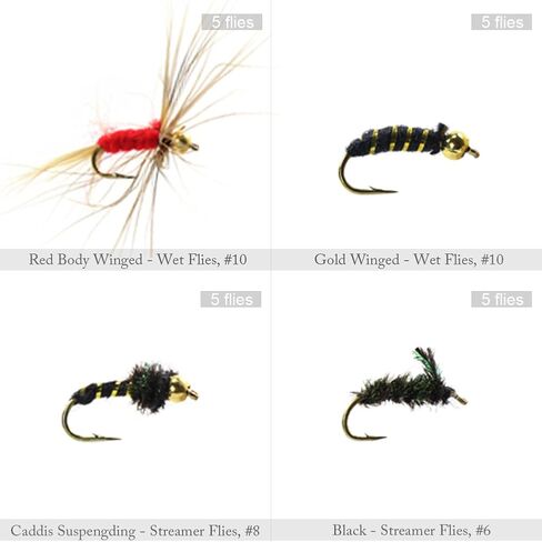كروش 60 قطعة / 120 قطعة من Fly Fishing Dry Flies Wet Flies مجموعة متنوعة مع صندوق طائر مقاوم للماء لصيد سمك سمك السلمون المرقط in Kuwait