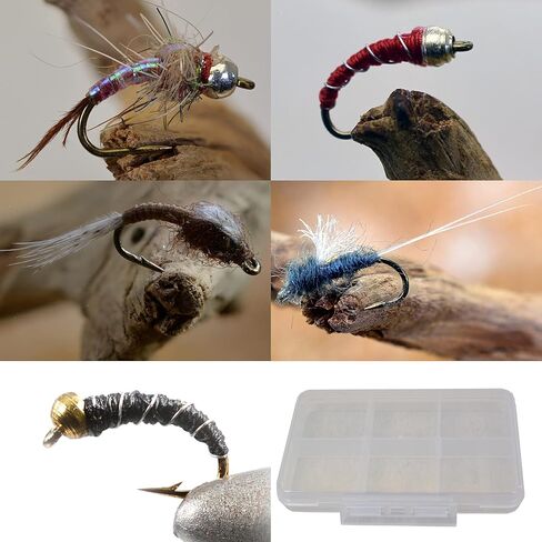 45 Flies | Midge Assortment | Mustad Signature Fly Hooks Including Rainbow Warriors, Zebra Midges, WD40 and RS2 Emergers in Hook Sizes 18, 20 and 22 in Saudi Arabia