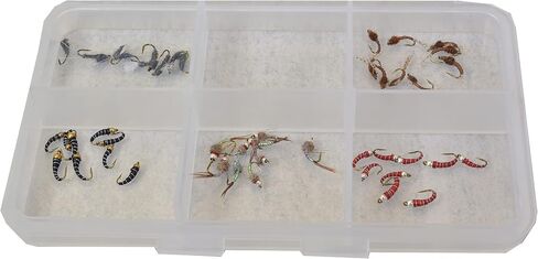 45 Flies | Midge Assortment | Mustad Signature Fly Hooks Including Rainbow Warriors, Zebra Midges, WD40 and RS2 Emergers in Hook Sizes 18, 20 and 22 in Saudi Arabia