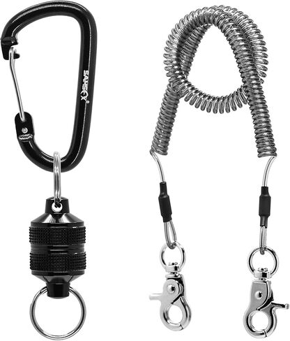 SAMSFX Fishing Strongest Magnetic Net Release Magnet Clip Holder Retractor with Coiled Lanyard in Kuwait