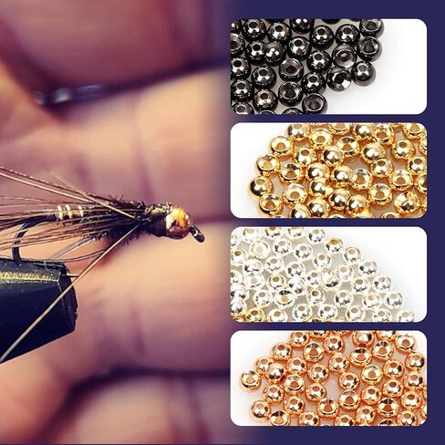 100 PCS Fly Tying Beads Tungsten Beads Nymph Head Ball Fly Tying Materials Hook Size 6#-20# 2.0 2.7 3.15 3.5 3.8 4.0 4.65 Nickle Gold Copper Silver Rainbow Color in Kuwait