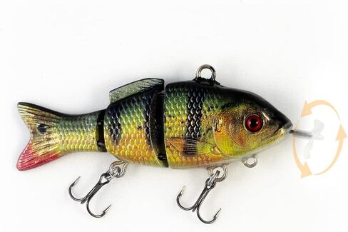 طُعم متحرك صغير مقاس 2.6 بوصة، طُعم صيد للسباحة الذاتية، قابل لإعادة الشحن عبر USB، جلد حقيقي ومحاكاة للسباحة in Kuwait