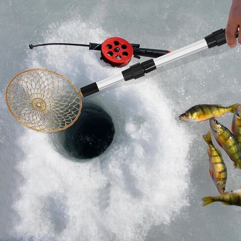2 Pack Scalable Winter Ice Fishing Skimmer Scoop with Long Handle,Metal Ice Fishing Scooper,Ice Fishing Hole Scoop for Scooping Out Ice in Kuwait