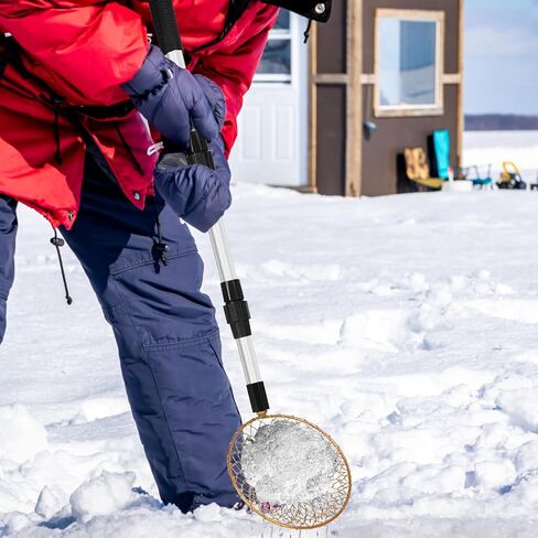 2 Pack Scalable Winter Ice Fishing Skimmer Scoop with Long Handle,Metal Ice Fishing Scooper,Ice Fishing Hole Scoop for Scooping Out Ice in Kuwait