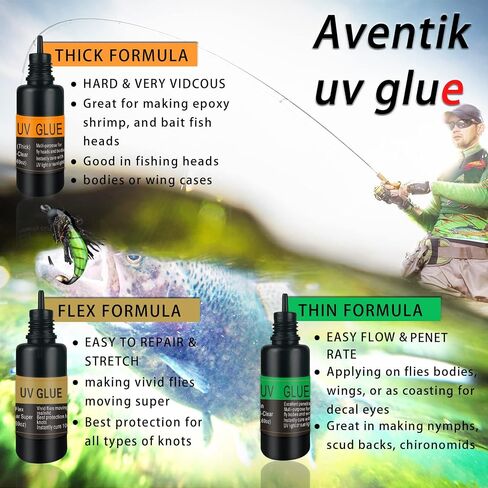 Riverruns UV Clear Glue Thick Thin Flew+UV Power 395nm Zoomable Pen Light for UV Glue Curing,Heads Bodies and Wings, Small Mini Stylus, IPX5 Water-Resistant in Saudi Arabia
