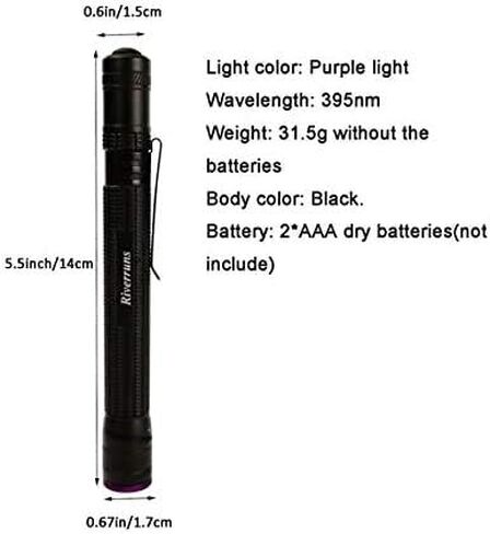 Riverruns UV Clear Glue Thick Thin Flew+UV Power 395nm Zoomable Pen Light for UV Glue Curing,Heads Bodies and Wings, Small Mini Stylus, IPX5 Water-Resistant in Saudi Arabia