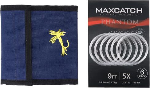 M MAXIMUMCATCH Maxcatch Fly Fishing خط زعيم مدبب 6 عبوات - حلقة مربوطة مسبقًا - قوة الشد - مقاومة التآكل - ذاكرة منخفضة 7.5 قدم / 9 قدم / 12 قدم / 15 قدم، 0X-7X in Kuwait