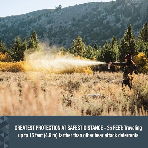 SABRE Frontiersman 9.2 oz. Bear Spray, Maximum Strength 2.0% Major Capsaicinoids, Powerful 35 ft. Range Bear Deterrent, Outdoor Camping & Hiking Protection, Quick Draw Holster & Multipack Options in Kuwait