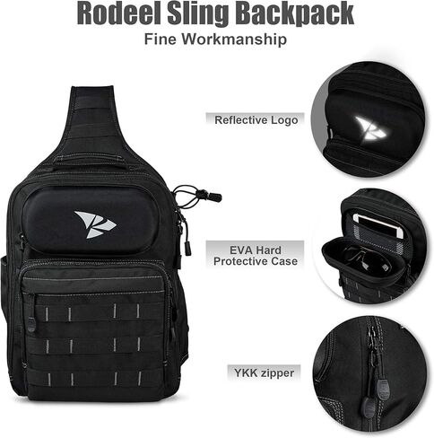 حقيبة ظهر Rodeel لصيد الأسماك مع حامل لقضيب الصيد، حقيبة طُعم مع/بدون صينية، مقاومة للماء ومقاومة للطقس، مساحة تخزين كبيرة، لصيد الأسماك بالذبابة، والرياضات الخارجية، والتخييم، والمشي لمسافات طويلة in Kuwait