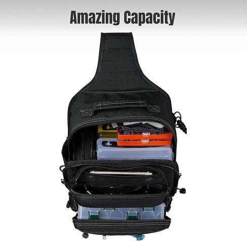 حقيبة ظهر Rodeel لصيد الأسماك مع حامل لقضيب الصيد، حقيبة طُعم مع/بدون صينية، مقاومة للماء ومقاومة للطقس، مساحة تخزين كبيرة، لصيد الأسماك بالذبابة، والرياضات الخارجية، والتخييم، والمشي لمسافات طويلة in Kuwait