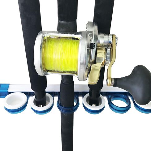 رف تخزين قضبان الصيد من Rush Creek Creations مزود بـ 10 قضبان للحائط أو السقف، حامل لقضبان الصيد عموديًا أو أفقيًا بسعة 10 قضبان، فضي وأسود in Kuwait