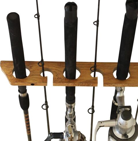 رف تخزين قضبان الصيد من Rush Creek Creations مزود بـ 8 قضبان للحائط أو السقف، حامل لقضبان الصيد عموديًا أو أفقيًا بسعة 8 قضبان، أسود in Kuwait