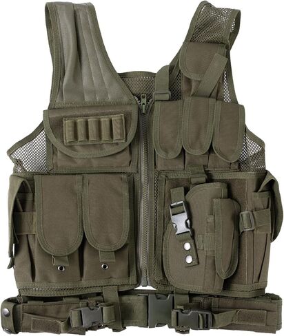 WOAIKEQING Tactical Vest Tactical Mesh Tank Top with Detachable Belt & Holster for outdoor Ultra-Light Breathable Training in Saudi Arabia