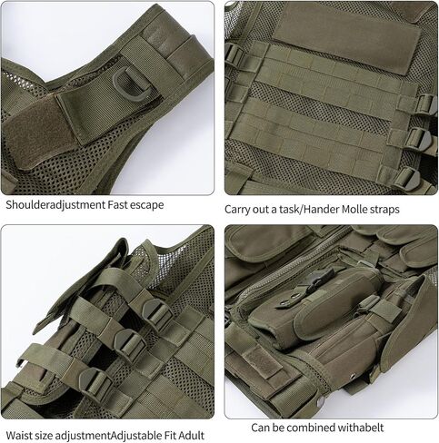 WOAIKEQING Tactical Vest Tactical Mesh Tank Top with Detachable Belt & Holster for outdoor Ultra-Light Breathable Training in Saudi Arabia