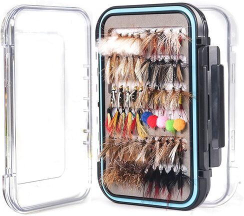 Maxcatch Fly Fishing Flies Kit 120pcs Handmade Assortment Dry/Wet Flies, Nymphs, Streamers with Fly Box Included in Kuwait