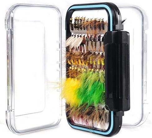 Maxcatch Fly Fishing Flies Kit 120pcs Handmade Assortment Dry/Wet Flies, Nymphs, Streamers with Fly Box Included in Kuwait