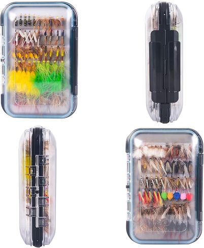 Maxcatch Fly Fishing Flies Kit 120pcs Handmade Assortment Dry/Wet Flies, Nymphs, Streamers with Fly Box Included in Kuwait