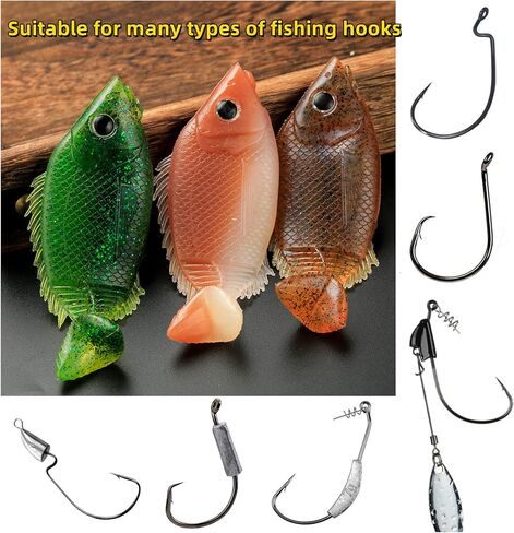 DAMIDEL 4 قطع كبيرة من طُعم صيد الحبار المحاكاة، عيون ثلاثية الأبعاد، مكعبات رصاص مدمجة متعددة الألوان من خلال الخدمة الشاقة، مستقرة ومغرية in Kuwait