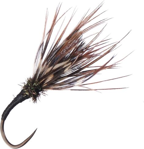 BASSDASH Trout Fly Fishing Flies Tenkara Wet Dry Flies Nymphs Sakasa Kebari 12pcs Assortment Barbless Barbed Hooks in Kuwait