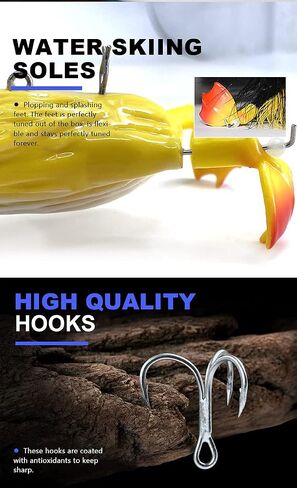 1piece 3D Duck Topwater Fishing Lure Yellow Duckling Floating Artificial Bait Plopping and Splashing Feet Hard Fishing Tackle Geer 12cm 28g in Kuwait