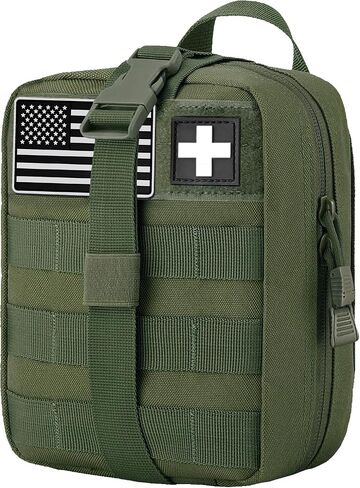 Molle ifak Pouch Empty First aid kit Bag for Outdoor Tactical Medical Pouch | Empty ETM Trauma Pouch Tear away Med bag Suitable for Backpack Belt Vest Car motorcycle Small Molly Med Case 600D nylon (RED) in Kuwait
