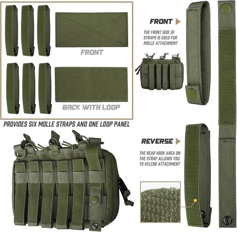 WYNEX Tactical Mag Admin Pouch, Molle Utility Tool Pouch Medical EMT Organizer with Triple Stacker Magazine Holder for M4 M16 Patch Included in Kuwait