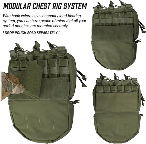 WYNEX Tactical Mag Admin Pouch, Molle Utility Tool Pouch Medical EMT Organizer with Triple Stacker Magazine Holder for M4 M16 Patch Included in Kuwait