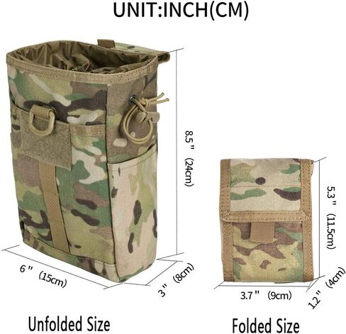 EXCELLENT ELITE SPANKER Molle Dump Pouch Drawstring Magazine Utility Pouch Folding Dump Pouch Waist Bag in Kuwait