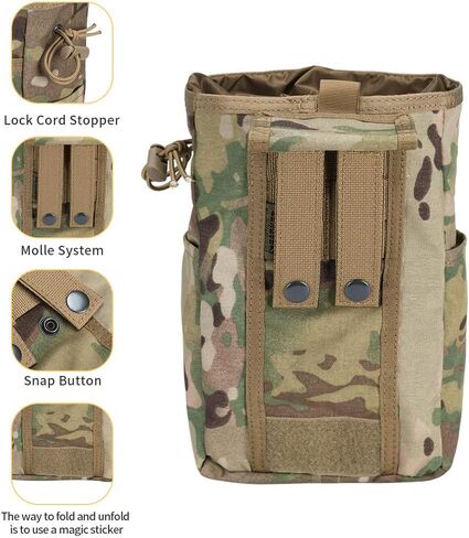 EXCELLENT ELITE SPANKER Molle Dump Pouch Drawstring Magazine Utility Pouch Folding Dump Pouch Waist Bag in Kuwait