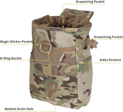 EXCELLENT ELITE SPANKER Molle Dump Pouch Drawstring Magazine Utility Pouch Folding Dump Pouch Waist Bag in Kuwait