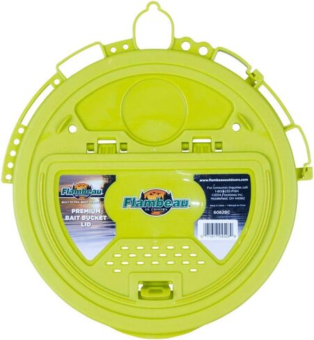 Flambeau Outdoors 6062BC Premium Bait Bucket Lid, Easy-Access Live Bait Storage Accessory, Lime Green in Saudi Arabia