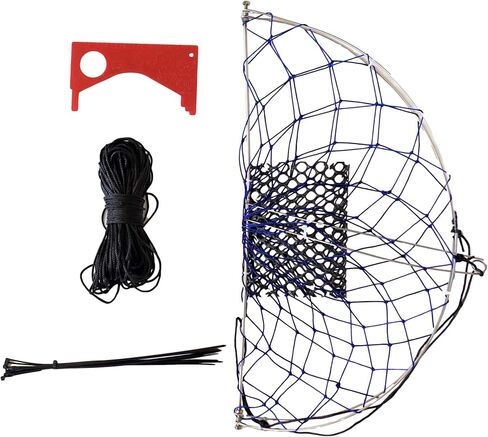 سينسوري 4 يو مصيدة سلطعون قابلة للطي مع حبل صب وصندوق طعم شبكي واداة قياس سرطان البحر وربطات بسحاب in Kuwait