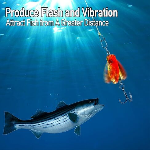 Dr.Fish 10pk Inline Spinner Rooster Feather Tail Freshwater Fishing Lures in Kuwait
