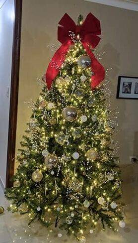 Rocky Mountain Goods Red Christmas Bow Extra Large 35" by 18" - 11 Looped Waterproof Velvet Large Outside Bow - Bow for car, Door, House - Jumbo Red Bow with Attachment for Hanging (1) in Kuwait