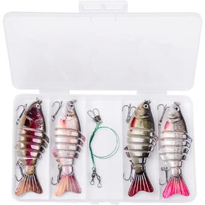 Fishing Lure Kit Topwater Bass Lures Fishing Lures Slow Sinking Swimming Lures Multi Jointed Swimbait Lifelike Hard Bait Trout Perch
