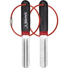 SAMSFX Fishing Hook Sharpener Hook File Portable Grinding Tool with Double Sided Fine and Medium Grit Fly Fishing Tools, 4inch (Blue & Black Handle) in Kuwait
