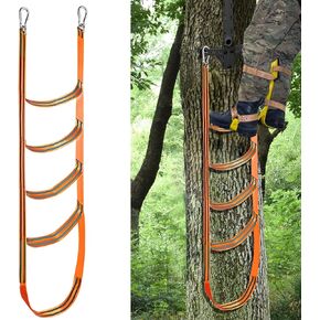 سلم مساعد للتسلق للصيد لعصا التسلق، سلم منسوج للصيد بخمس خطوات سهل الاستخدام وخفيف الوزن لسلامة الصيد والتسلق في الهواء الطلق (برتقالي) in Kuwait