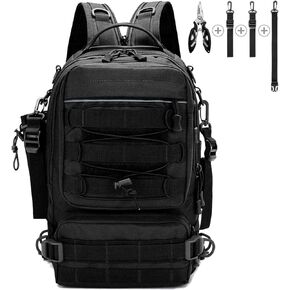 Fishing Tackle Backpack Storage Bag, Outdoor Shoulder Backpack, Fishing Gear Bags with Rod Holder and Fishing Plier